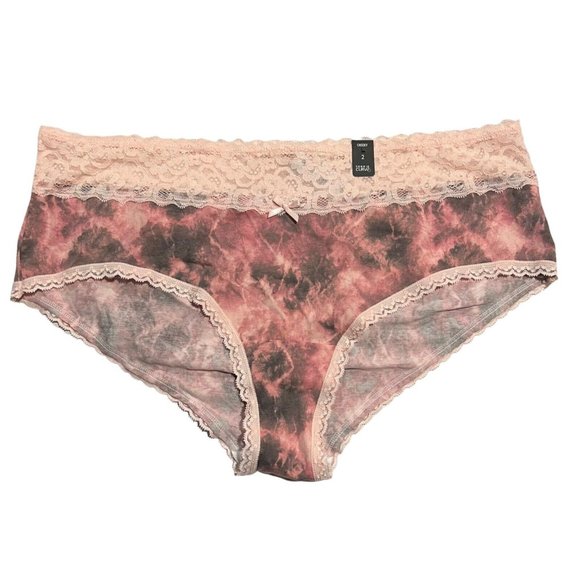 NWT TORRID Cheeky Pantie Underwear Sz 2X Gray Pink Lace Jersey - Picture 1 of 4